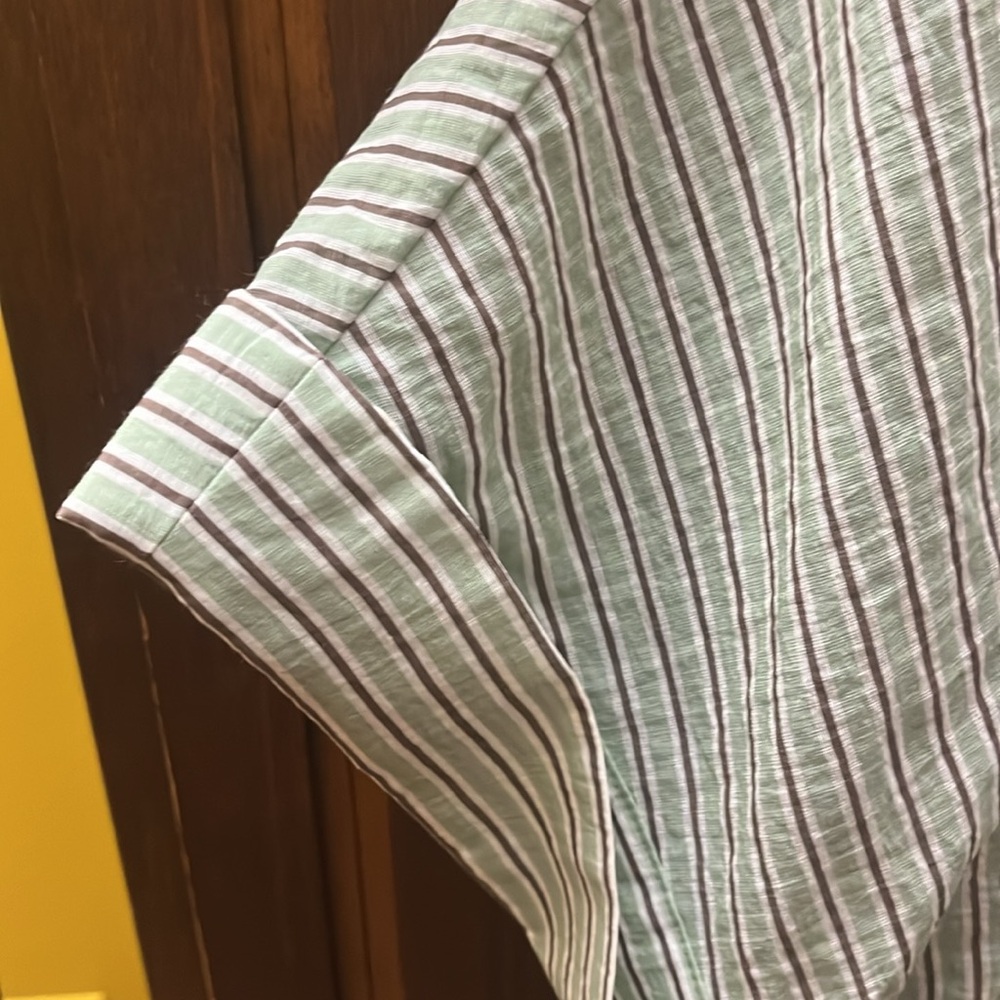 Madewell Japanese style boxy linen- like Boho breezy striped top - Picture 3 of 6